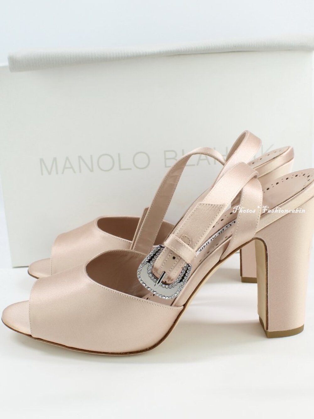 NEW MANOLO BLAHNIK Elohbita 105 Embellished Satin Sandals, EU 42, Neutral